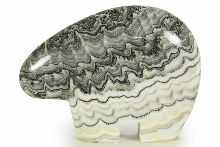 Polished Zebra Calcite Zuni Bear - Mexico #344827